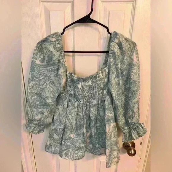Faithfull the Brand Linen Babydoll Blouse Size 2 - Picture 4 of 5